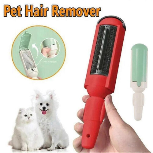 (green) Pet Cat Hair Removal Roller Double-sided Hair Brush Roller Scraper Multi-function Lint Remover