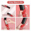 (red) Pet Cat Hair Removal Roller Double-sided Hair Brush Roller Scraper Multi-function Lint Remover 4