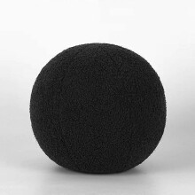 (40cm, Black) Lebanghui Plush Round Wool Cushion Nordic Ball Shaped Solid Color Stuffed Soft Pillow for Sofa Office Waist Rest Throw Pillow