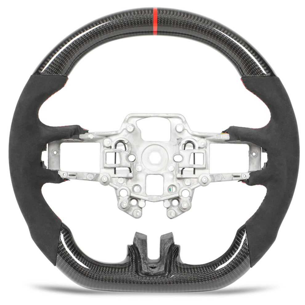 Carbon Fiber Steering Wheel Suede Stitching Red 9121376272431