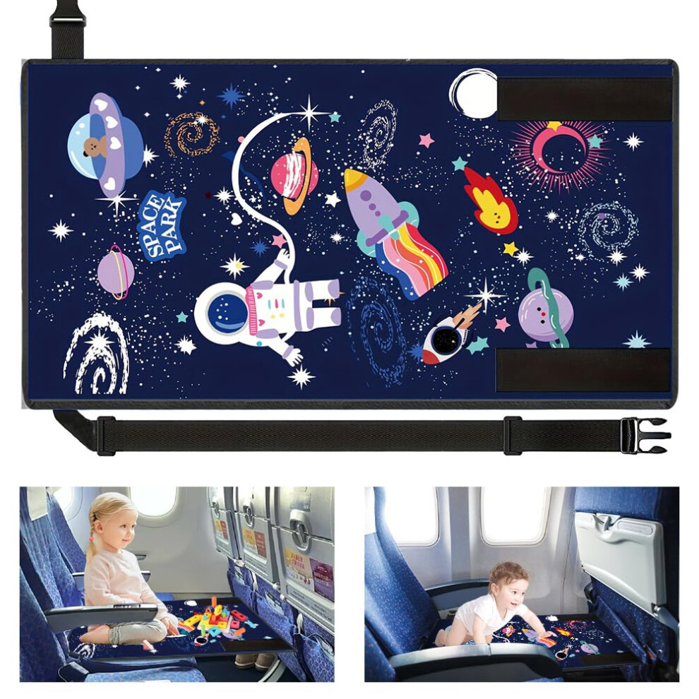 Footrest Airplane Foldable For Kids 77 x 44 cm Blue Airplane Seat Extension