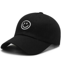 (black) Unisex Cute Smiley Face Baseball Cap Men Women Adjustable Buckle Sun Visor Trucker Hat
