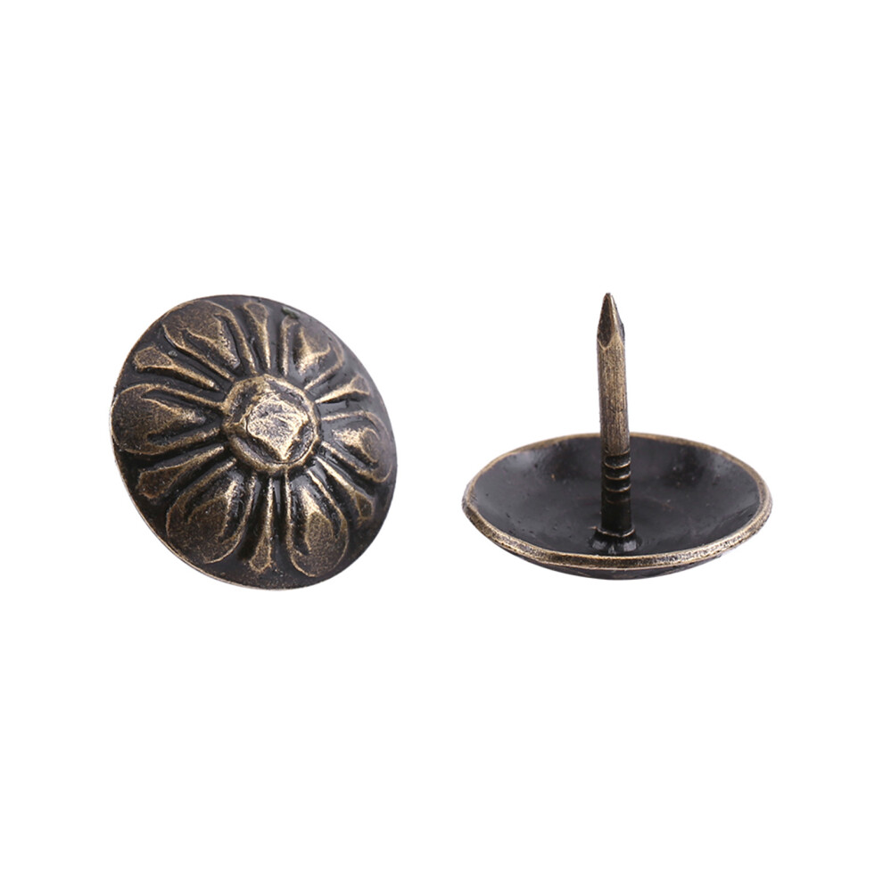 100Pc Vintage Upholster Nails Bronze Metal Tag 9121376273070