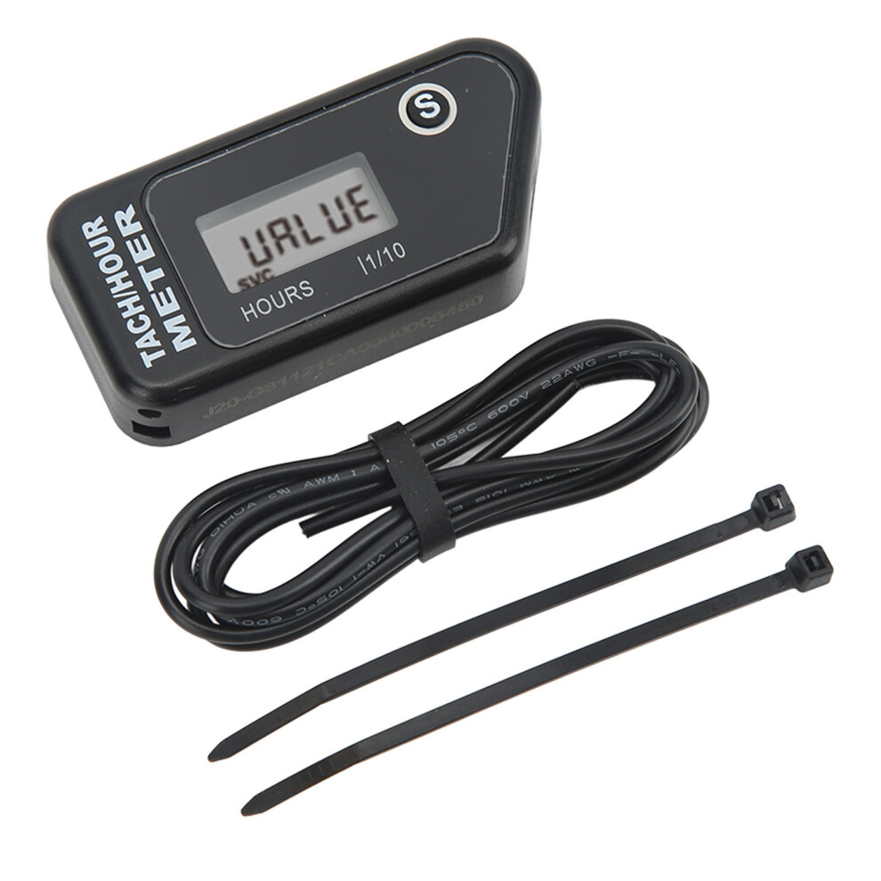 Inductive Digital Tach Hour Meter Ip68 Waterproof Black 9121376272998