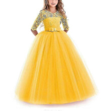 (170cm, Please refer to the instruction manual for use) Flower Girl Lace Dress For Kids Wedding Bridesmaid Pageant Party Prom