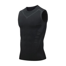 (Black, Please refer to the instruction manual for use) Guys Men's Gynecomastia Top,ionic Shaping Vest