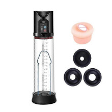 Electric Massager Vacuum Pump with 4 Suction Intensities, Rechargeable Automatic High-vacuum Enlar