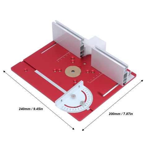 Aluminum Alloy Router Table Insert Plate for Woodworking, Red 1