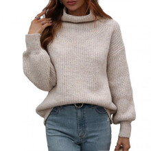 (S, grey) Women's Winter Casual Sweater Long Sleeve Warm Soft Sweater