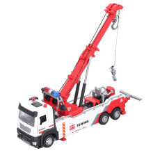 Crane Truck Toy For Children Alloy Toy Crane Model Construction 360 Degree Rotating Arm 2 Hooks Sound And Light