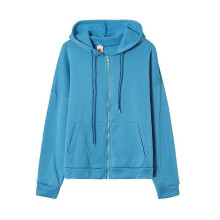 (XL, sky blue) Sweatshirt Hoodie Oversize Hooded Cardigan Sweatshirts Gray Women Clothes Solid Zip Up Hoodies Autumn Women Tops Long Sleeves