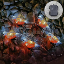 (Please refer to the instruction manual for use, B3) Outdoor Christmas Decorations Birds String Lights,led Acrylic 5 Birds Lights With Clip Waterproof