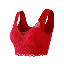 Non-Wired Push-Up Bra For Women, Triangle Cup, Size XL, Red, Breathable, Without Underwire