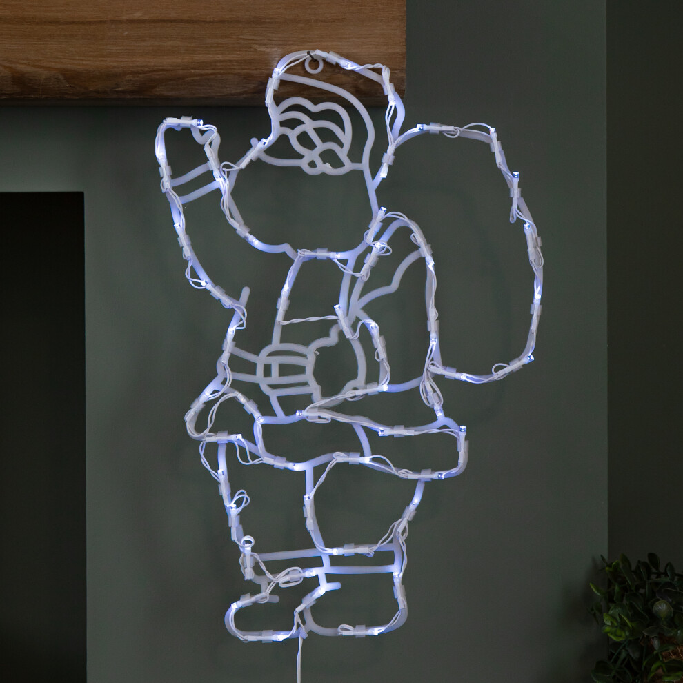 44cm Battery Powered Light up Hanging Christmas Santa with White Multi-Action LEDs - Samuel Alexander | TJ Hughes - Image 3