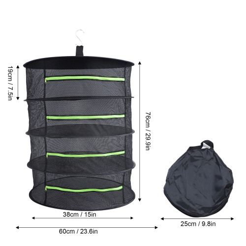 Multi-Layer Herb Drying Rack with Zipper, Mesh & Oxford Fabric 1