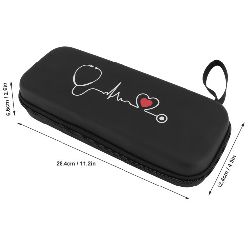 Durable 10in Black Hard Stethoscope Case with Convenient Mesh Pocket 1