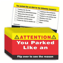 Funny Parking Tickets 100-Count Pack, Humorous Parking Note Cards for Violators, Note Slips for Parking Violators