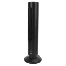 Quiet Black Tower Fan 2 Speed Bladeless Design for Bedroom & Office