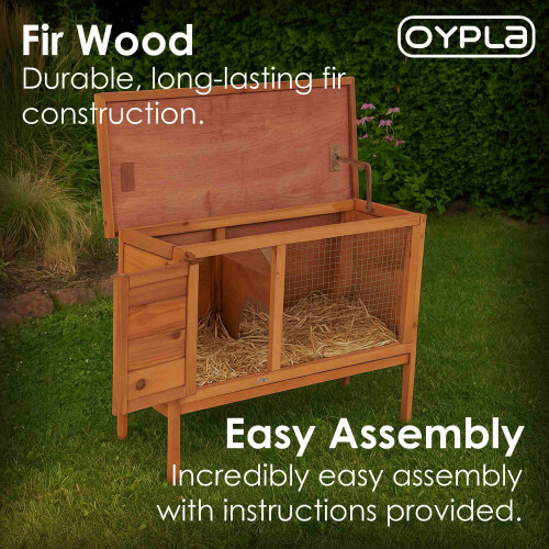 Oypla Oypla Single Rabbit Hutch 820x390x700mm 2