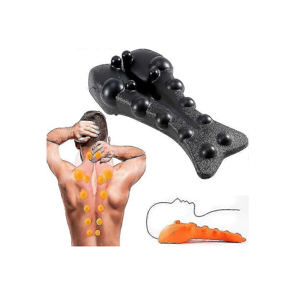(Black) Trapezius Stretcher, Trapezius Trigger Point Massager, Muscle Knot Remover For Back