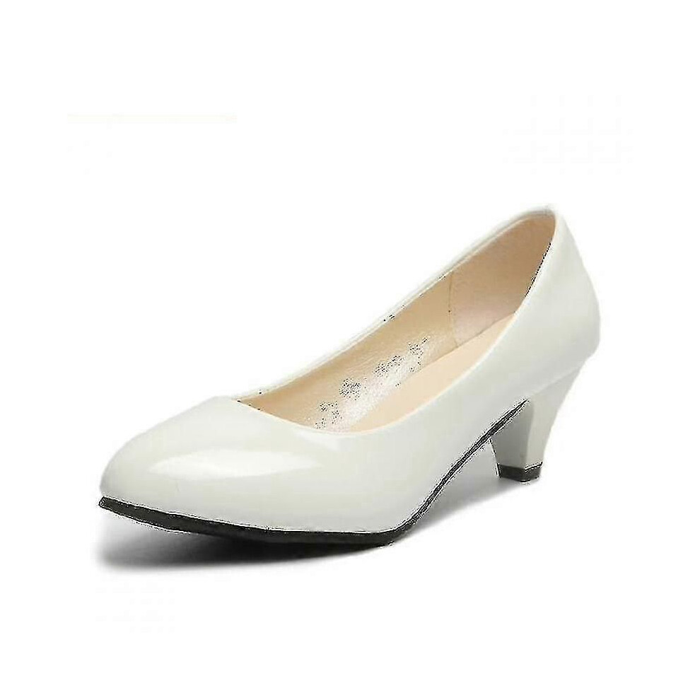 (34, White) Women's Leather High-heels
