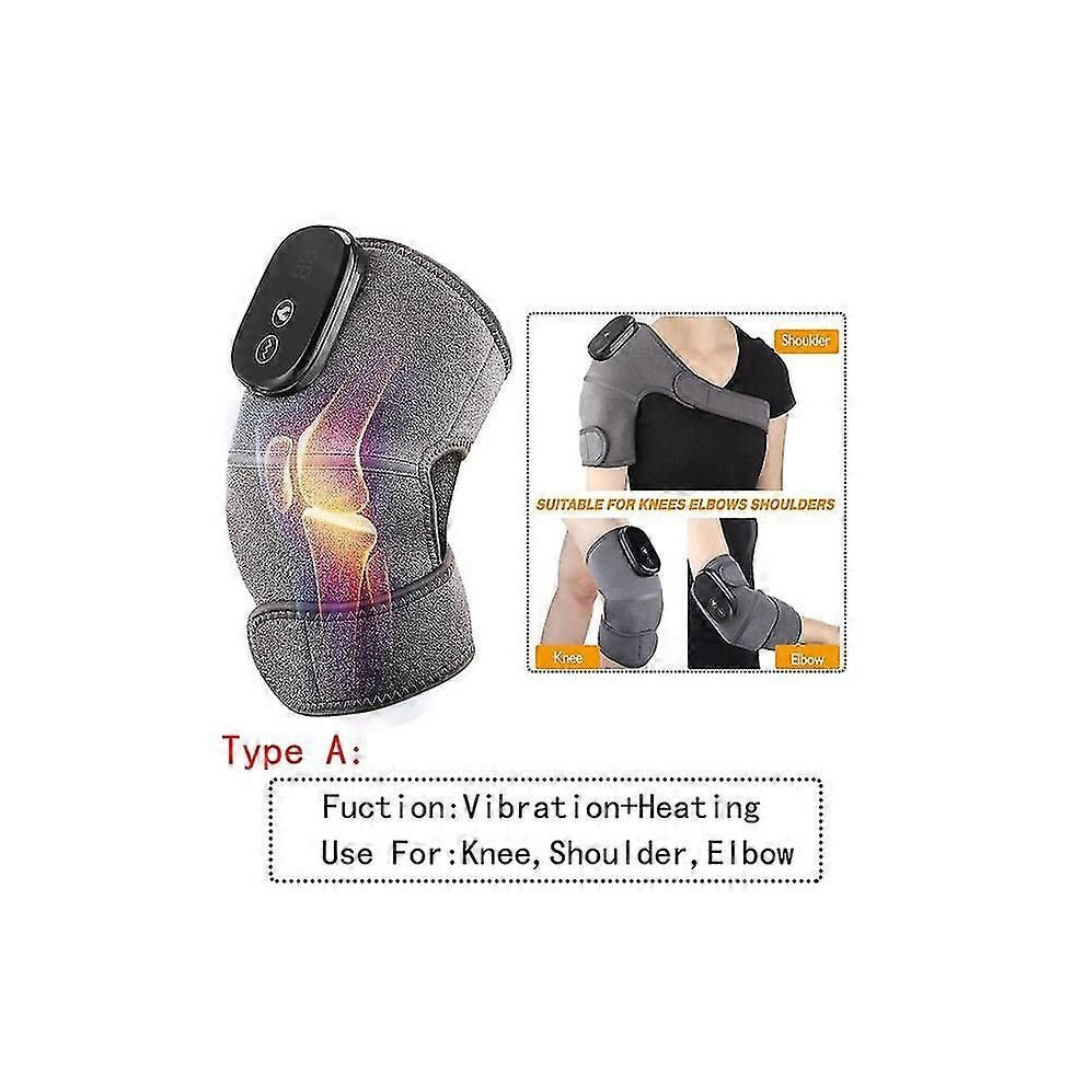 (Only 1pcs, Grey) Red Light Heating Knee Pad Massage Instrument Leg Joint Relax Physiotherapy Vibration Massager Arthritis