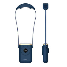 (Blue) 2022 New Neck Fan Bladeless Fan Semiconductor Refrigeration Portable Air Conditioner