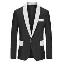 (3XL, BLACK) Slim Fit Business Tuxedo Suit