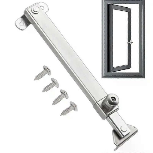 (Flat foot) Stainless Steel Window Support Practical Telescopic Window Limiter Windproof Brace Stopper Angle Controller 2