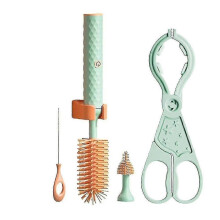 (3 pezzi - verde) Spazzola elettrica per bottiglie in silicone, set di spazzole rotanti a 360 per la