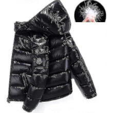 (XXXL, Black) Down Jacket Men's Winter Jacket Stand Collar Down Jacket With Hood