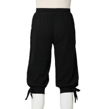 (XL-Svart) Herr Piratbyxor 3/4 Medeltida Renässans Viking Cosplay Ryttare Bonde Skeppsbrutna Kostym