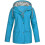 (XXL, Blue) Plus Size Women's Solid Rain Jacket - Waterproof Hooded Raincoat 1