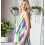 (S-Viola-verde) Canotta casual con stampa a righe da donna 2