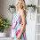 (L-Blu-rosa) Canotta casual con stampa a righe da donna 2