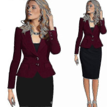 (S-rojo) Chaquetas blazer ligeras de oficina para mujer