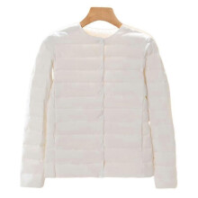 (M-blanc) Nouvelle doudoune légère à col V et manches longues, en duvet de canard blanc, coupe oversize.