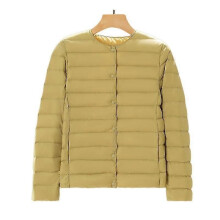 (M-jaune) Nouvelle doudoune légère à col V et manches longues, en duvet de canard blanc, coupe oversize.