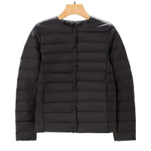 (XL-noir) Nouvelle doudoune légère à col V et manches longues, en duvet de canard blanc, coupe oversize.