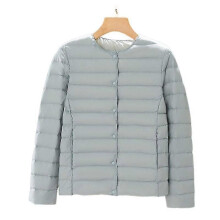 (M-bleu clair) Nouvelle doudoune légère à col V et manches longues, en duvet de canard blanc, coupe