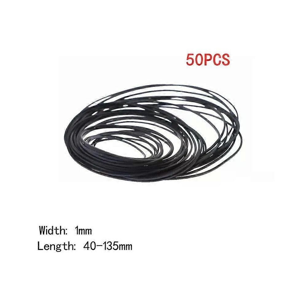 (1Mm 50Pcs) 50/100Pcs 1/2/3/4Mm Width Universal Mix Cassette Tape Machine Belts Assorted Flat Rubber Belt For Cd 9013291357686