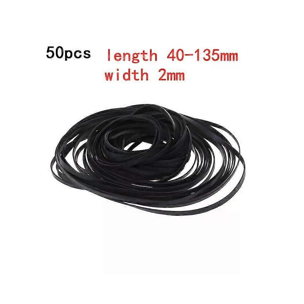 (2Mm 50Pcs) 50/100Pcs 1/2/3/4Mm Width Universal Mix Cassette Tape Machine Belts Assorted Flat Rubber Belt For Cd 9013291357693