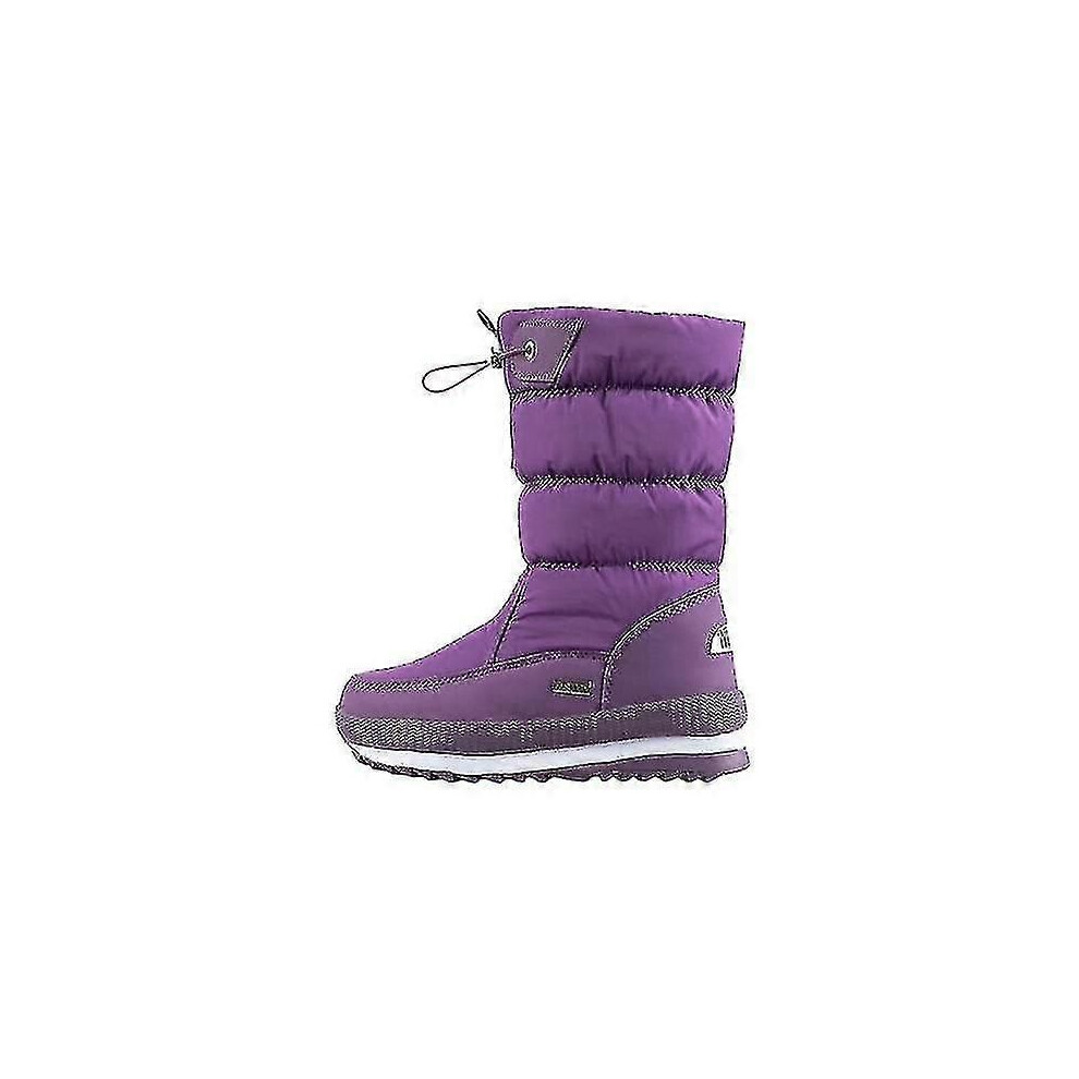 (37, Purple) Women's Snow Boots Winter Water-resistant Fur Lined Warm Anti-slip Boot