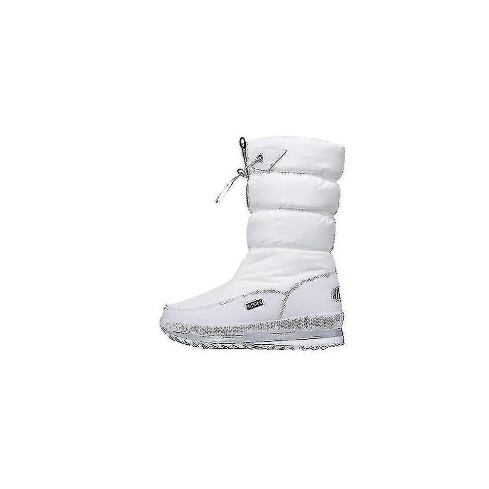 (36, White) Women's Snow Boots Winter Water-resistant Fur Lined Warm Anti-slip Boot