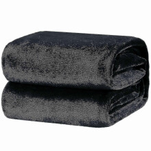 (Black) 200*230cm Black Pink Grey Violet Fleece Blanket Luxury Warm Home Sofa Bed