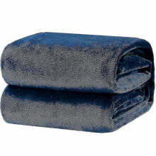 (Navy) 200*230cm Black Pink Grey Violet Fleece Blanket Luxury Warm Home Sofa Bed