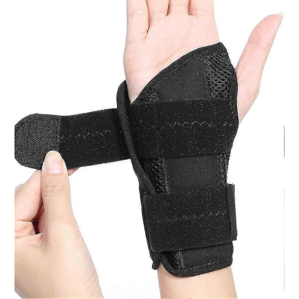 (L-Righthands, Black) Carpal Tunnel Wrist Brace For Tendonitis Arthritis, Breathable Wrist Splint Brace Night Support Adjustable