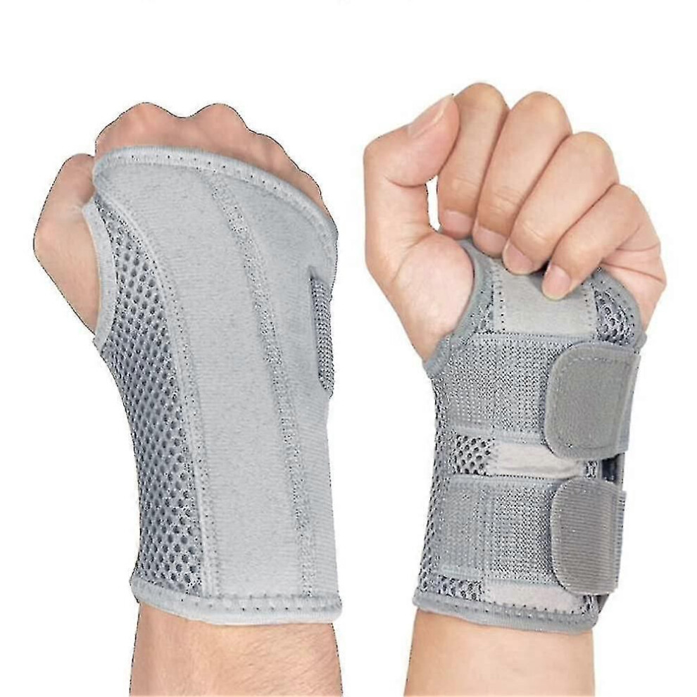 (S-Righthands, Gray) Carpal Tunnel Wrist Brace For Tendonitis Arthritis, Breathable Wrist Splint Brace Night Support Adjustable