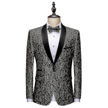 (M-Oro) Chaqueta de esmoquin floral para hombre, blazer de lujo bordado para cena de boda
