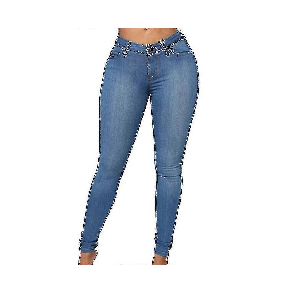 (S, Blue) Women's Skinny High Waist Stretch Jeans-image-OPC-PJG5CPQ-NEW